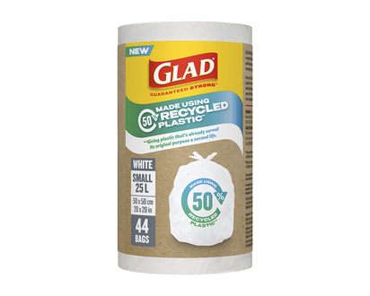 GLAD Trash Bags - Small - White - 25L/44s