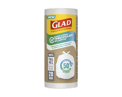 GLAD Trash Bags - Tall - White - 45L/28s