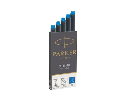 Parker Quink Fountain Pen Long Ink Cartridge Set - Blue - 5 piece