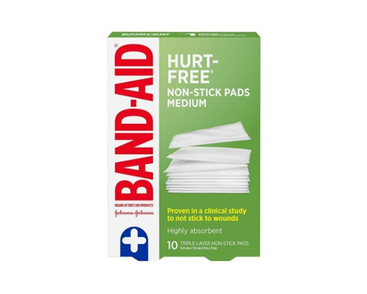 BAND-AID Hurt-Free Gauze Pads - Medium - 10's