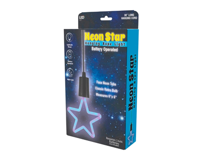Hanging Rope Light Neon - Star - Blue