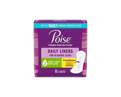 Poise Fresh Protection Incontinence Pantyliners - Very Light Regular - 8's
