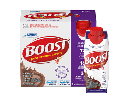 BOOST Diabetic Nutritional Supplement - Chocolate - 6x237ml
