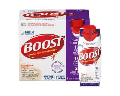 BOOST Diabetic Nutritional Supplement - Strawberry - 6x237ml