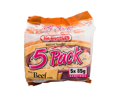 Mr. Noodles Instant Noodles - Beef - 5x85g packs