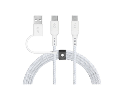 LOGiiX 2-in-1 Multicable USB-C to USB-A/USB-C - White - 1.5m