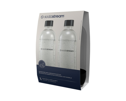 SodaStream Bottle for Soda Maker - 1L - Black - 2 pack