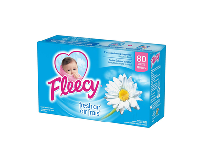 Fleecy Fabric Softener Sheets - Fresh Air - 80s