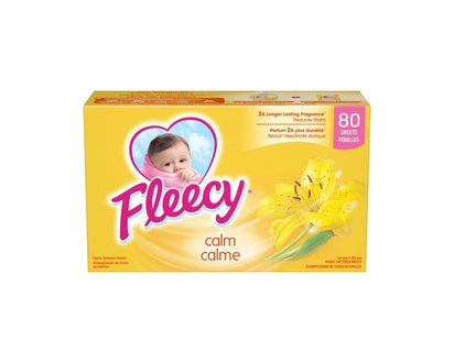 Fleecy Aromatherapy Fabric Softener Sheets - Calm - 80s