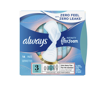 Always Infinity Sanitary Pads - Extra Heavy - Size 3 - 14's