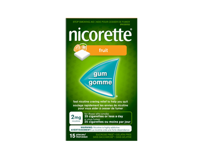 NICORETTE FRUIT GUM 2MG 15S