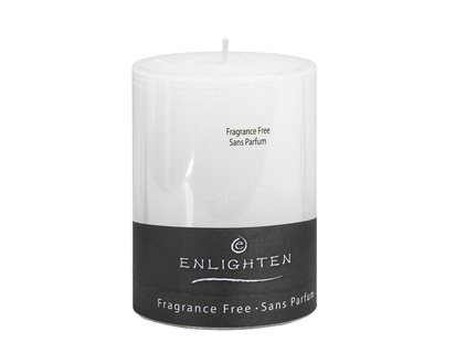 Enlighten Linen Unscented Pillar Candle - White - 3 x 4inch 