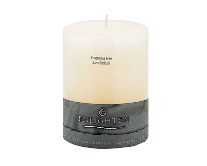 Enlighten Linen Unscented Pillar Candle - Ivory - 3 x 4inch 