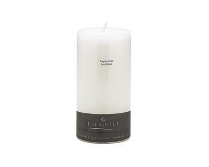 Enlighten Linen Unscented Pillar Candle - White - 3 x 6inch 