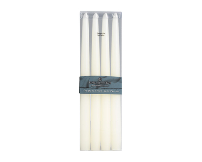 Enlighten Linen Taper Unscented Candles - Ivory - 4 pack