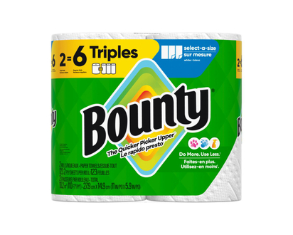 BOUNTY TOWELS S.A. S Size 2=6 Rolls