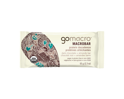 GOMACRO P/BAR DRK CHOC ALMD 65G