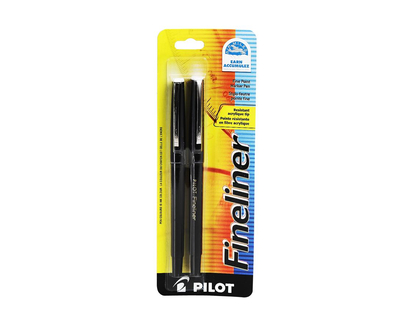 Pilot Fineliner - Black - 2 pack