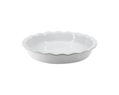 BIA RUFFLED PIE DISH in White