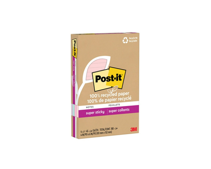 POST IT RECY WNDR LINED NOTE