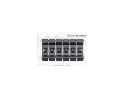 CORE SUPPLY CORD ORGANIZER BLACK/6PCE