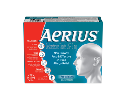 AERIUS ALLERGY 24HRS 70'S