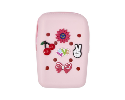 MANNA BOTTLE POUCH W/CHARMS in Pink