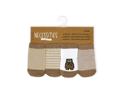 NECESSITES BABY SOCKS 4PK/ASSORTE