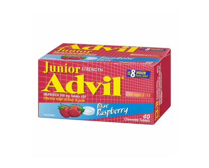 Advil Junior Strength Chewable Tablets - Blue Raspberry - 40's