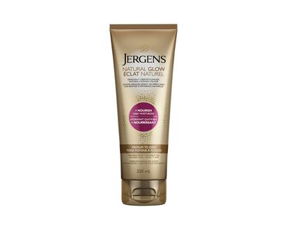 Jergens Natural Glow + Nourish Daily Moisturiser - Medium to Deep - 220ml