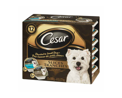 Cesar Slices for Dogs - New York Strip/Braised Chicken and Garden Vegetables - 12 x 100g