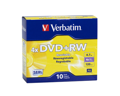 Verbatim 4.7GB DVD+RW 4X Storage Media - 10 pack