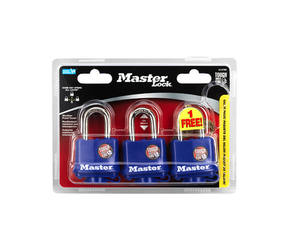 Master Lock Weather Proof Steel Cover Padlock - 3 pack