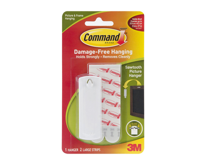 Command Sawtooth Picture Hanger with Water-Resistant Strips - 1 hook