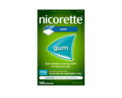 Nicorette Nicotine Gum Stop Smoking Aid - Extreme Chill Mint - 4mg - 105s