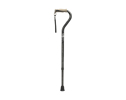 Hugo Offset Handle Cane - Carbon Swirl