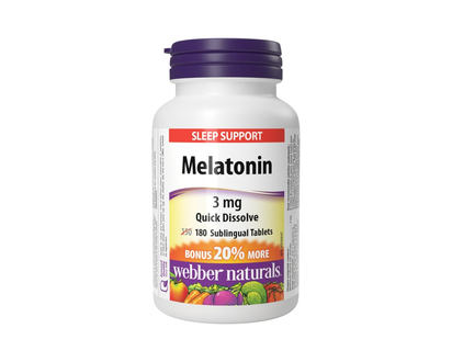 Webber Naturals Melatonin Sublingual Tablets - 3mg - 150+30s