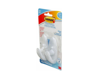 Command Bath Hooks - Medium - Frosted - 2s