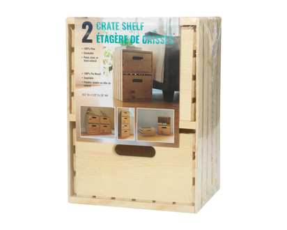 2 Crate Drawer Storage Unit - 20X14.5X11.5cm