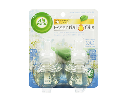 Air Wick Scented Oil Refill - Cool Linen and White Lilac - 2 x 21ml