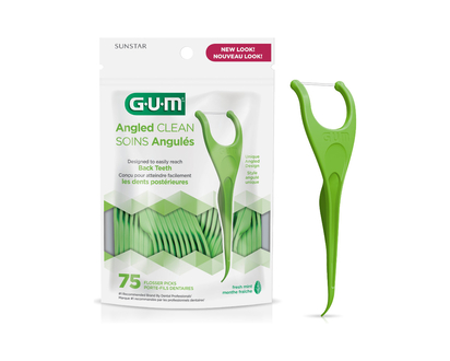 G.U.M Angled Flosser Picks - Fresh Mint - 75s