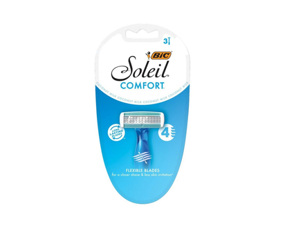BIC Soleil Comfort Women's Disposable Razors - Assorted Tropical Blue Hues - 3's