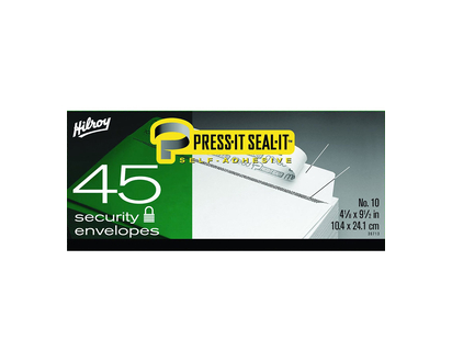 Hilroy Press-It Seal-It No.10 Security Envelopes - 45 Pack