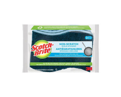 3M Scotch-Brite No Scratch Scrub Sponge - 3 pack 