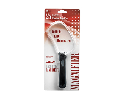 Carson Rectangle Lighted RimFree Magnifier - RM-77