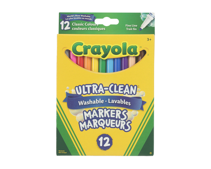 Crayola Washable Original Fine Line Markers - 12 pack