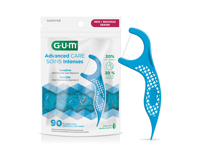 G.U.M Advanced Care Flossers with Vitamin E and Fluoride -  Fresh Mint - 90s