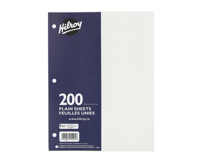 Hilroy Refill Paper - Plain - 200 sheet