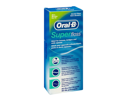 Oral B SuperFloss Dental Floss - Mint - 50s