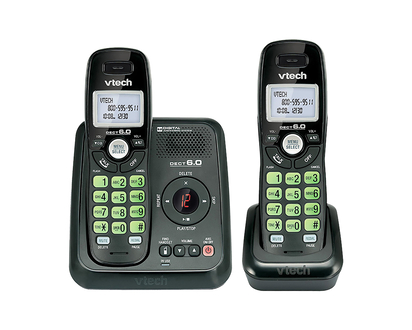 VTech 2 Handset Cordless Phone with Answering Machine - Black - CS612421